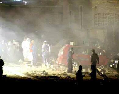 صورة انفجار سيارة مفخخه امام مبنى وزارة الداخليه القطريه