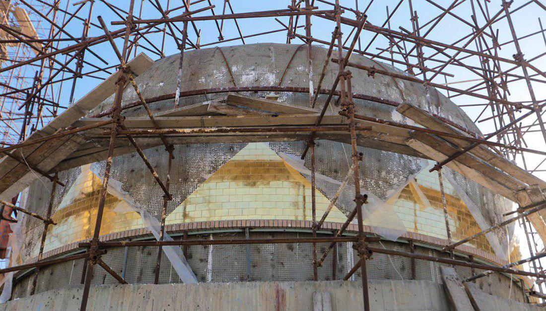 صورة الانتهاء من اعمال صيانة الجدران في مسجد السهلة في مدينة النجف الاشرف (صور)