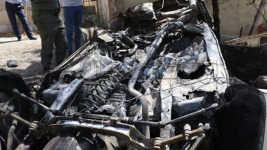 صورة إصابة ضابط و (4) عناصر بانفجار سيارة مفخخة في دمشق