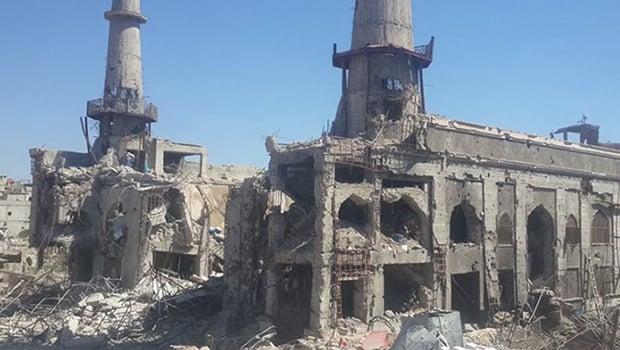 Photo of FSA terrorists captured and destroyed Sayyida Sakina shrine in Syria