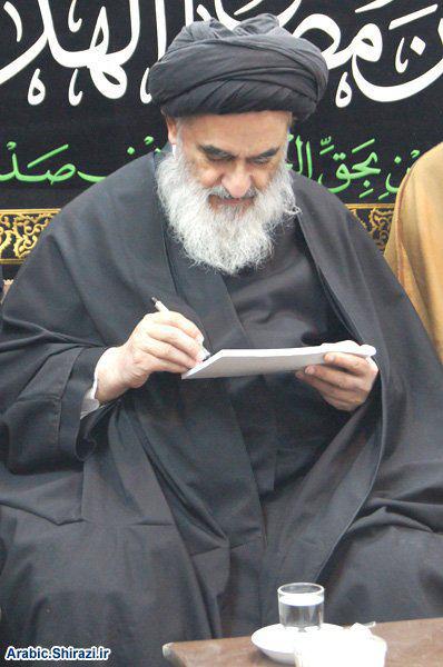 Photo of Grand Ayatollah Sayed Shirazi expresses his thankfulness and gratitude to all participants of Arbaeen pilgrimage