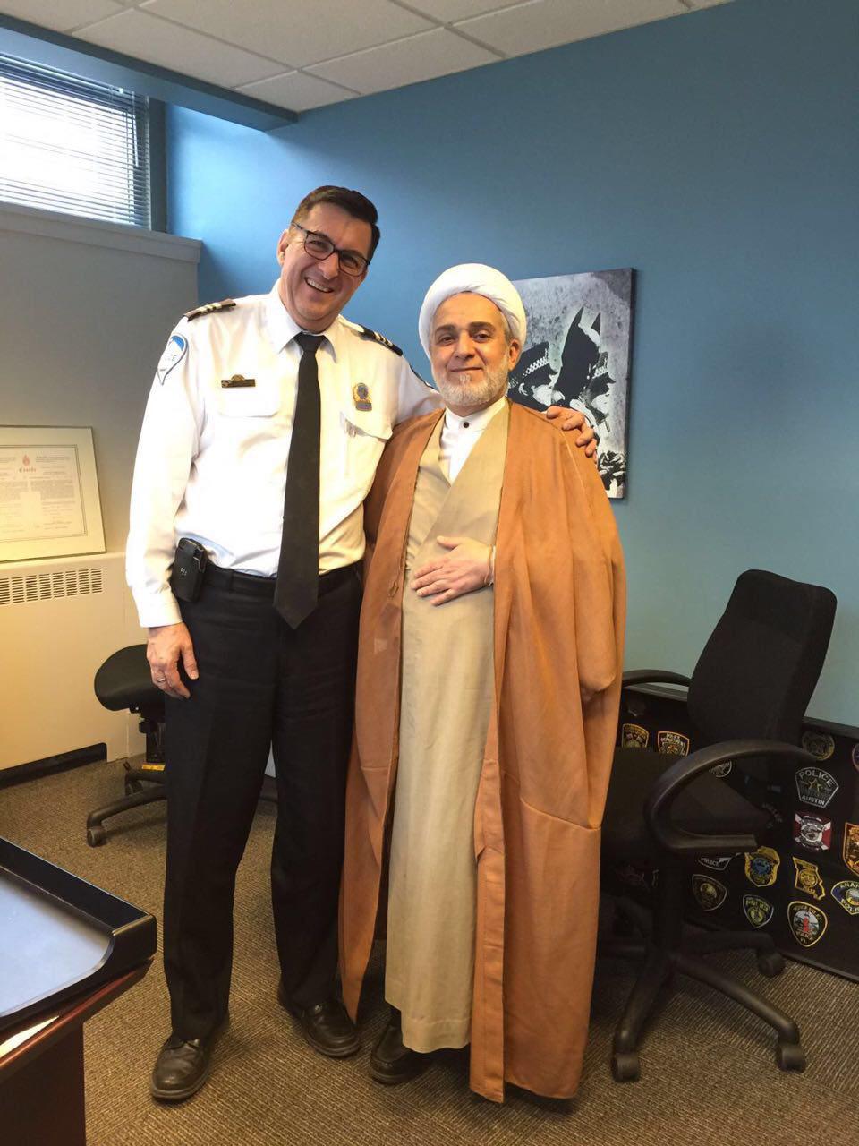 Photo of Grand Ayatollah Shirazi Representative meets Montreal Police Chief