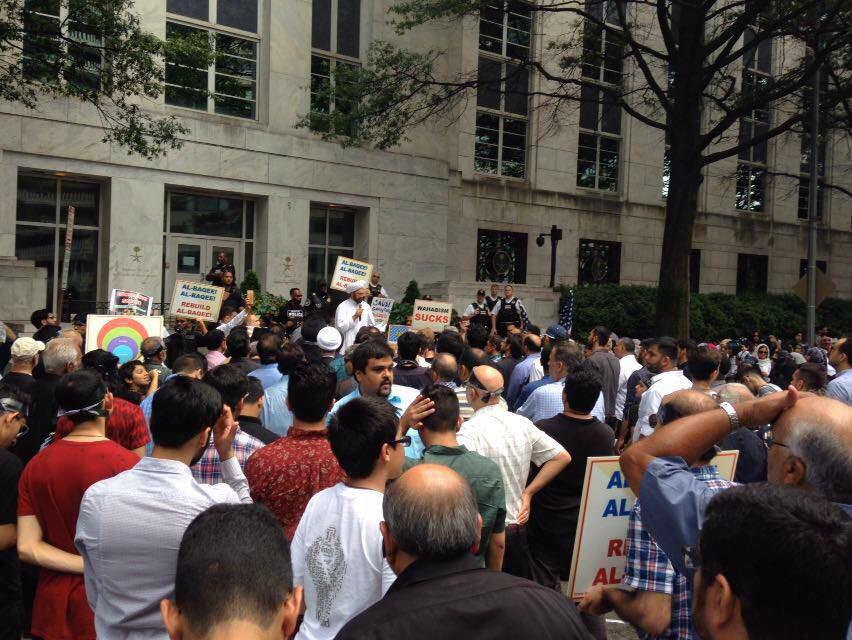 Photo of Demonstrations in front of the Saudi Embassy in Washington DC denouncing Baqi crime