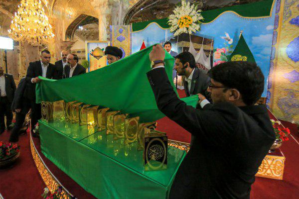 Photo of Quran written on gold pages gifted to Imam AliHoly Shrine