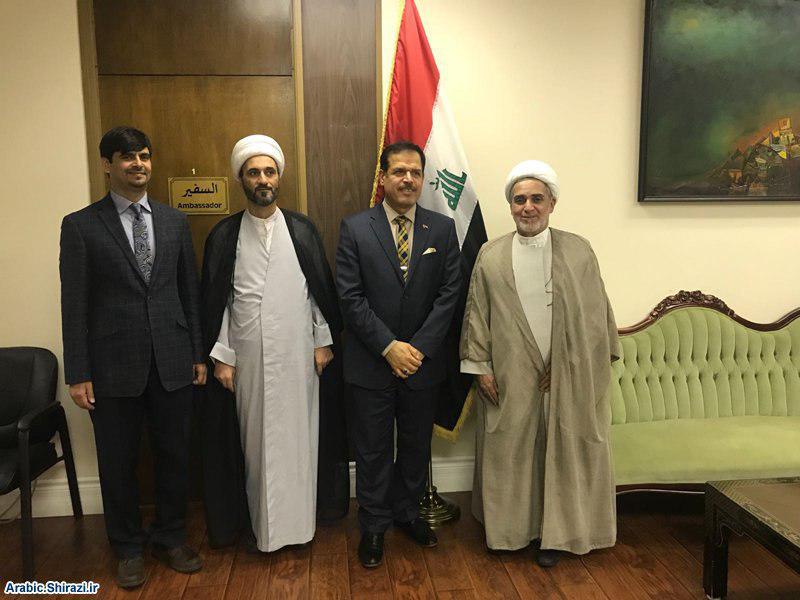 Photo of Ayatollah Shirazi representative in Canada meets Iraqi and Egyptian ambassadors