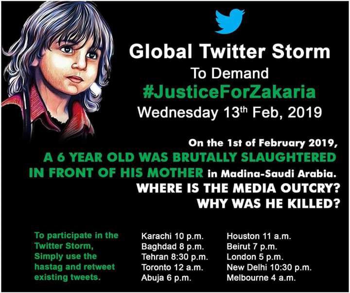Photo of Twitter storm planned to seek justice for slain Saudi child
