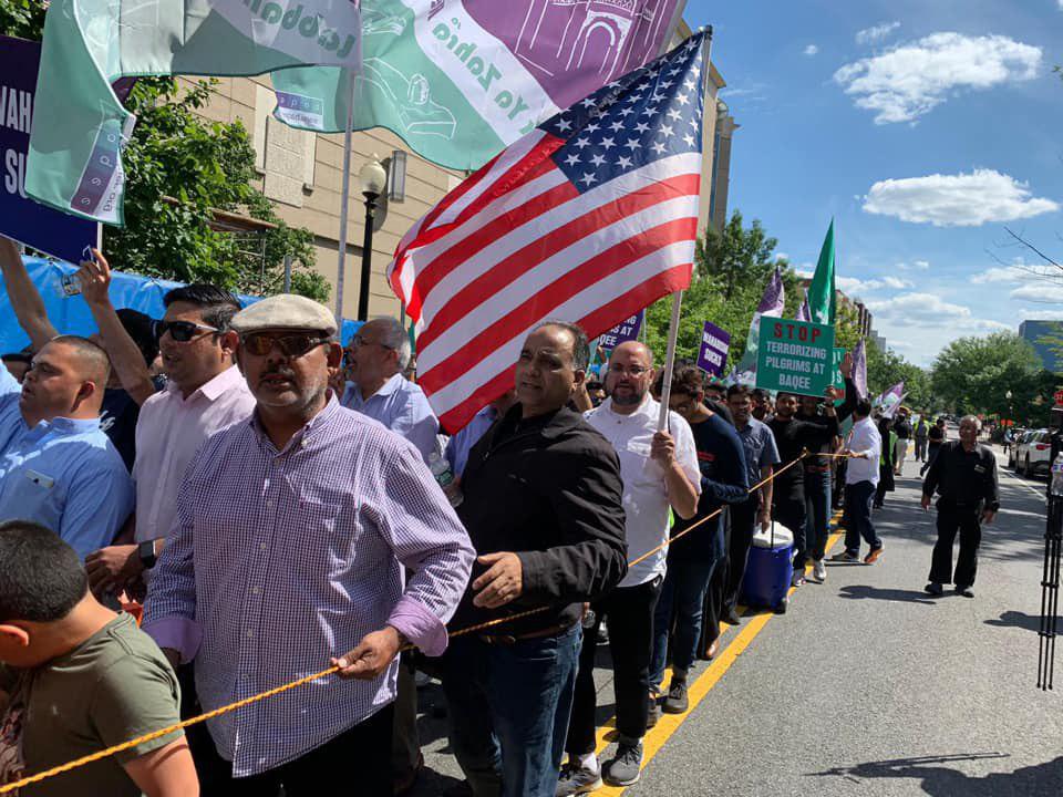 Photo of 2019 Jannatul Baqi rally for reconstruction at the Embassy of Saudi Arabia in Washington DC