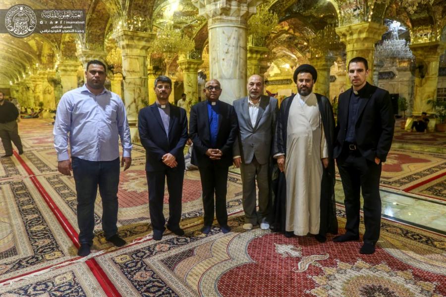 Photo of Christian delegation representing the Evangelical Church visits Imam Ali Holy Shrine