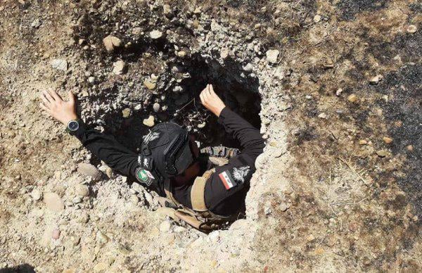Photo of Tunnel destroyed previously used by terrorists to hide and escape in Mosul