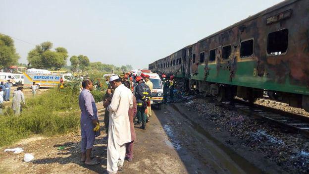 Photo of At least 73 dead in Pakistan train fire, police say