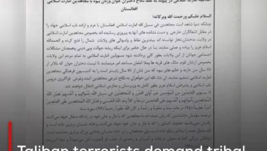 Photo of Taliban terrorists demand tribal leaders of cities to hand over girls and women for “sexual jihad