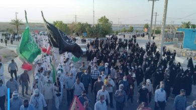 Photo of Iranian pilgrims continue their march towards Karbala