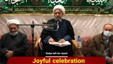 Photo of Joyful celebration at the Shirazi office in Beirut on the occasion of the birth anniversaries of Imam Hussein, Abul Fadhil Al-Abbas and Imam Zain Al-Abidin, peace be upon them