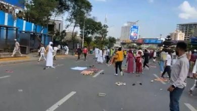Photo of Ethiopian police fire tear gas at protesters during Eid celebrations