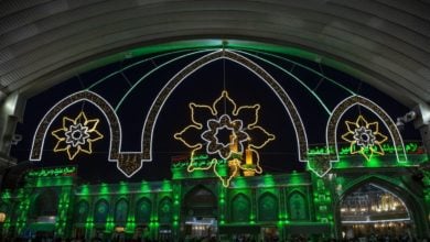 Photo of Streets leading to the Two Holy Shrines in Karbala decorated with light signs