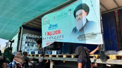 Photo of Misbah Al-Hussein Foundation and Imam Hussein Charity (IHC) distribute one million water cups to service Mawkibs