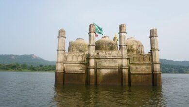 Photo of India: Flooded mosque reappears due to drought