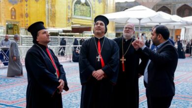 Photo of Christian clerics from Syria and Lebanon: We are honored to visit Iraq’s Holy Shrines and we appreciate those serving them