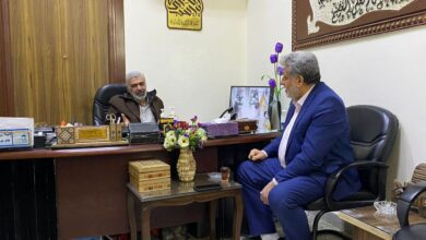 Photo of Public Relations director of Office of Grand Ayatollah Shirazi discusses ritual issues with official of Sayyeda Zainab Holy Shrine