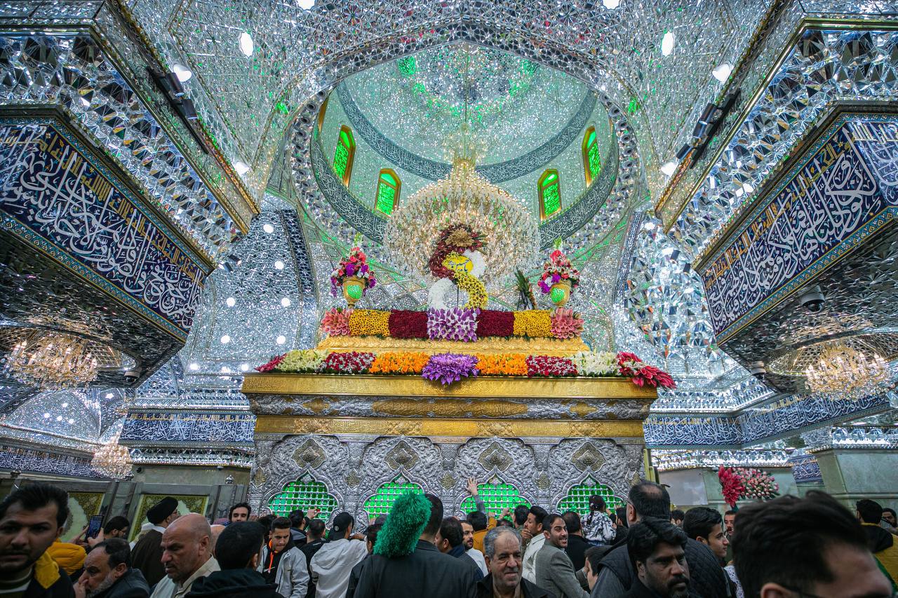 Wreaths Of Flowers Decorate Holy Zarih Of Imam Hussein In Preparation For His Blessed Birth