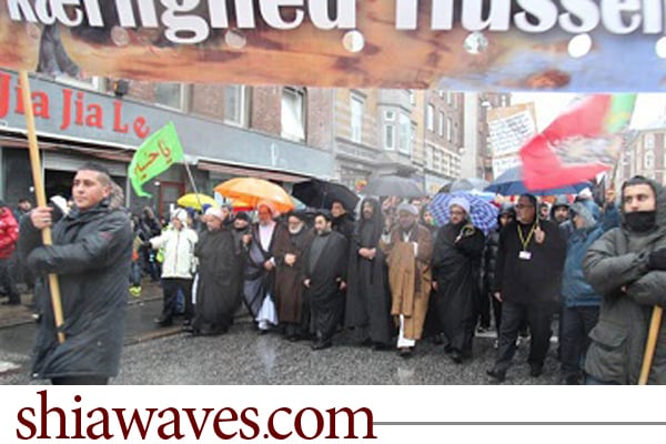تصویر پیاده روی 30 هزار مسلمان ، در روز عاشورا در پایتخت دانمارک کپنهاگن+ تصاویر