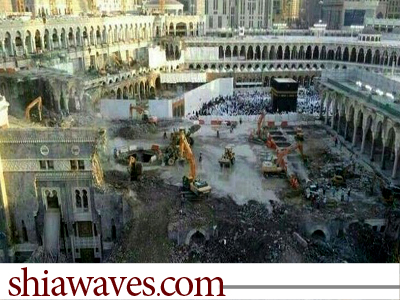 تصویر تخریب آثار تاریخی اسلامی در عربستان