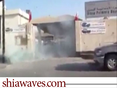 تصویر حمله مزدوران بحرینی به یک مدرسه ابتدایی