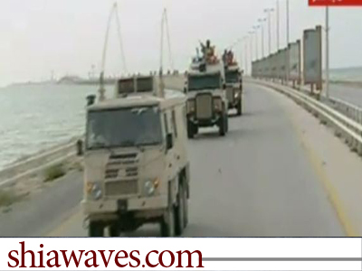 تصویر ارسال تسلیحات نظامی از سوی عربستان برای سرکوب مردم بحرین