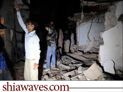 تصویر ادامه ی انفجارهای تروریستی در شهرک شیعه نشین کراچی
