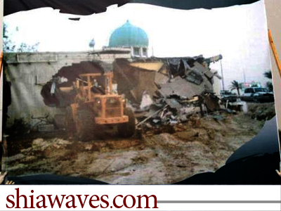 تصویر تخریب مجدد مسجد ابوطالب علیه السلام در بحرین