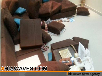 تصویر حمله مزدوران نقاب دار به منزل روحانی برجسته بحرینی