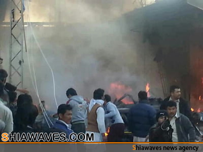 تصویر حمله ی انتحاری در نزدیکی مسجد ابوطالب شھرشیعه نشین کویته