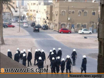 تصویر حمله نیروهای آل خلیفه به عزاداری جمعی از شیعیان بحرین
