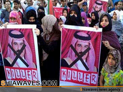 تصویر اعتراض شیعیان پاکستان به سفر پادشاه بحرین به این کشور 