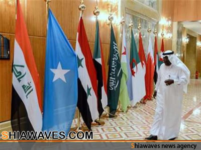 تصویر حمایت عربستان‌ از تروریسم، در اجلاس سران عرب
