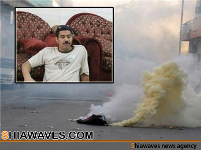 تصویر شهادت یک شیعه بحرینی بر اثر گازهای سمی
