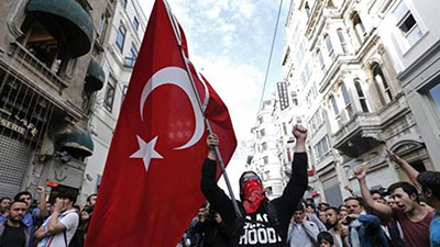 تصویر تظاهرات گسترده علیه همکاری دولت ترکیه با داعش