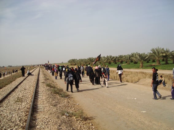 تصویر آغاز پیاده روی اربعین از جنوبی ترین نقطه عراق