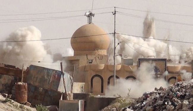 تصویر تخریب دومین مسجد تاریخی شهر موصل