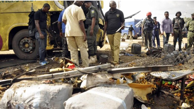 تصویر انفجار انتحاری یک زن تروریست، و کشتار مردم در نیجریه