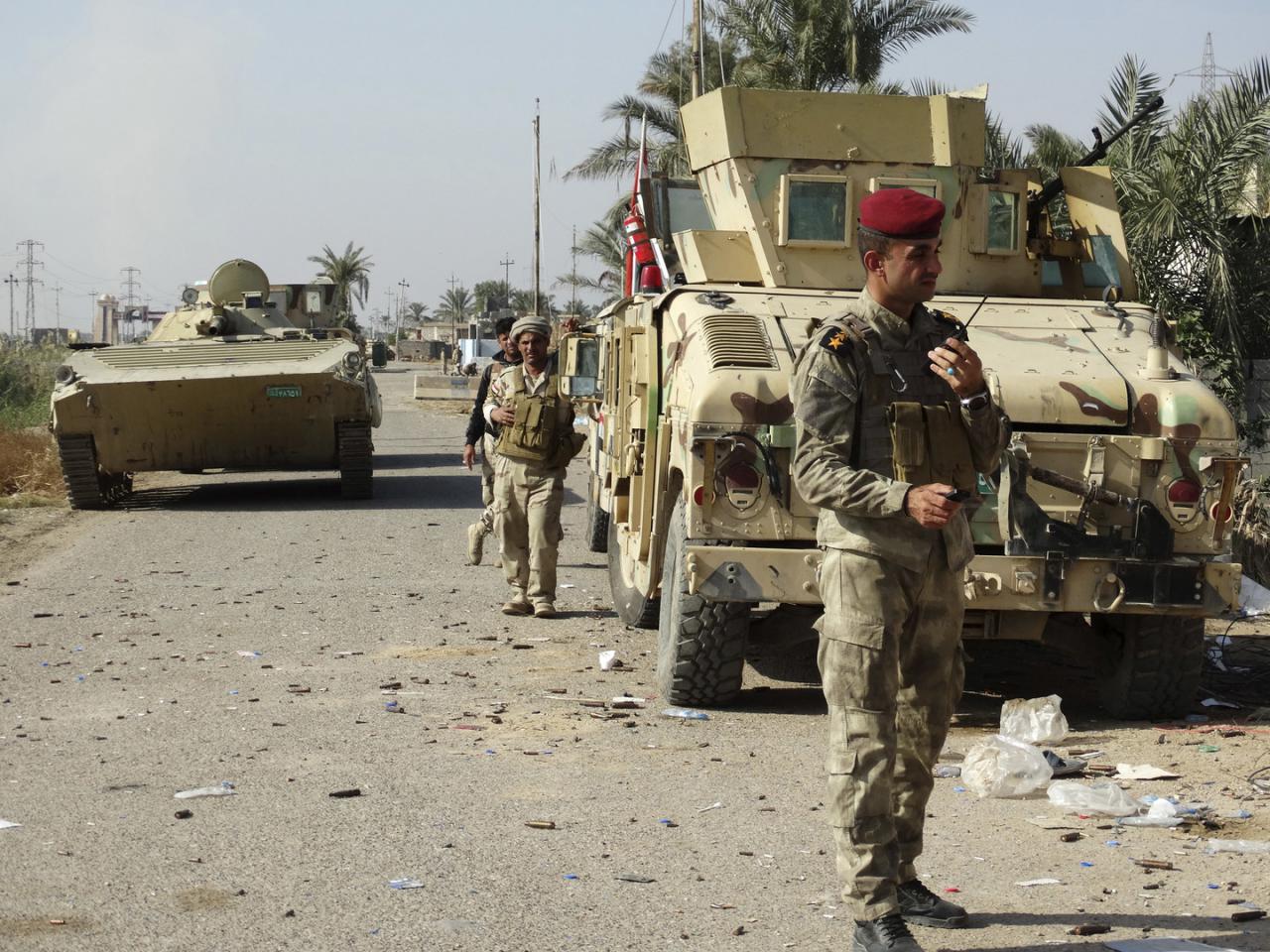 تصویر پیشروی نیروهای عراقی در شرق رمادی، و تلفات داعش