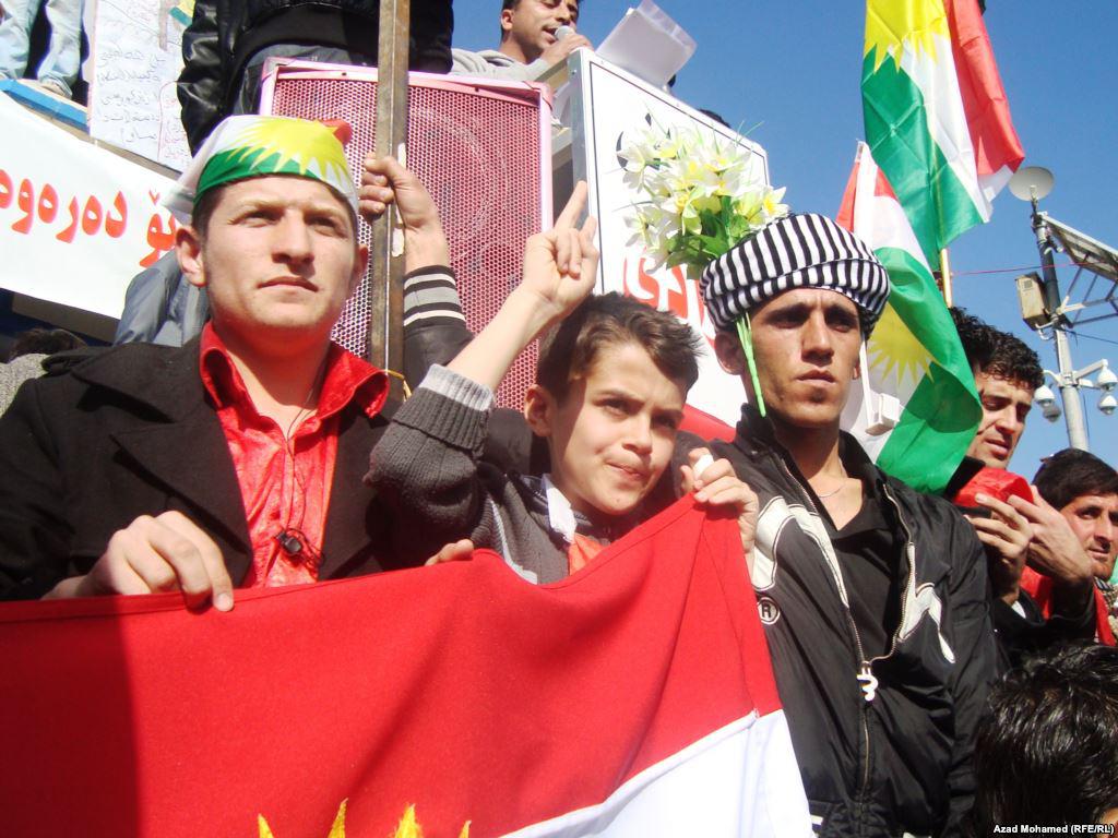 تصویر تظاهرات کردهای سلیمانیه، علیه حملات هوایی ترکیه به شمال عراق
