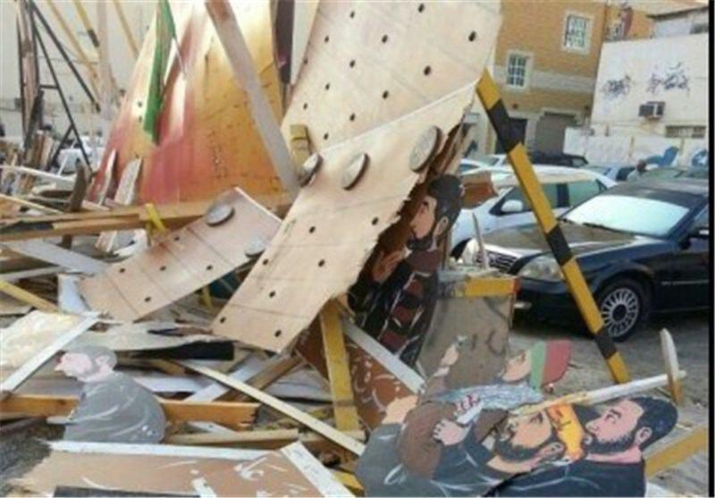 تصویر تخریب نمادهای مذهبی توسط نیروهای امنیتی بحرین