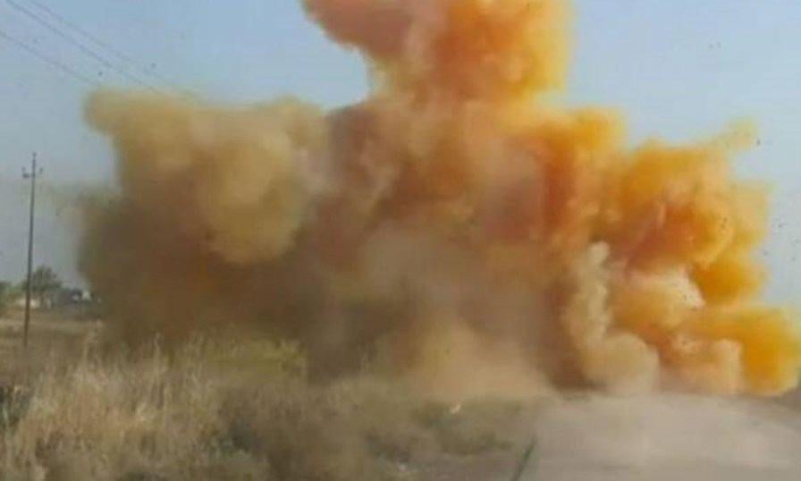 تصویر استفاده داعش از سلاح شیمیایی علیه مبارزان کرد
