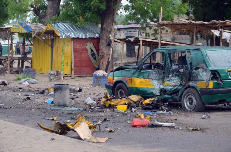 تصویر وقوع دو انفجار خونین تروریستی در نزدیکی پایتخت نیجریه