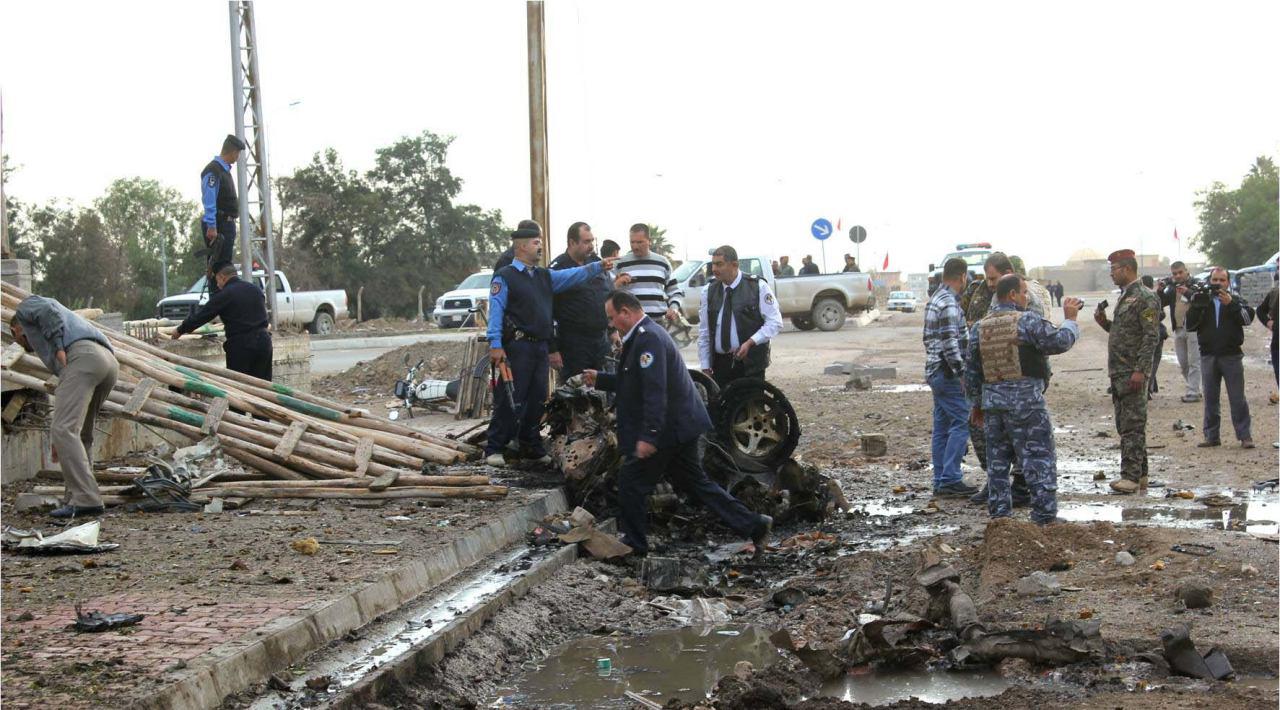 تصویر انفجار تانکر بمب‌گذاری شده در جنوب سامرا
