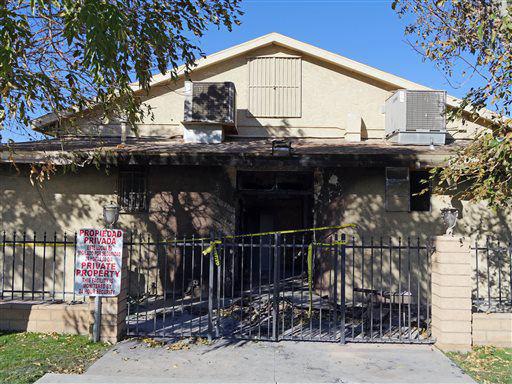 تصویر آتش سوزی عمدی مسجدی در کالیفرنیای آمریکا و بازداشت یک فرد مظنون