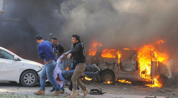 تصویر انفجار انتحاری در مسیر دمشق به حلب