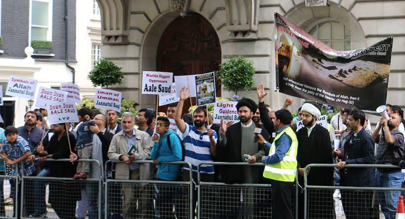 تصویر تجمع شیعیان مقابل سفارت عربستان در واشنگتن روز جهانى بقيع