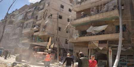 تصویر حمله خمپاره اى تروريست ها به شهر هاى دمشق و حلب سوريه